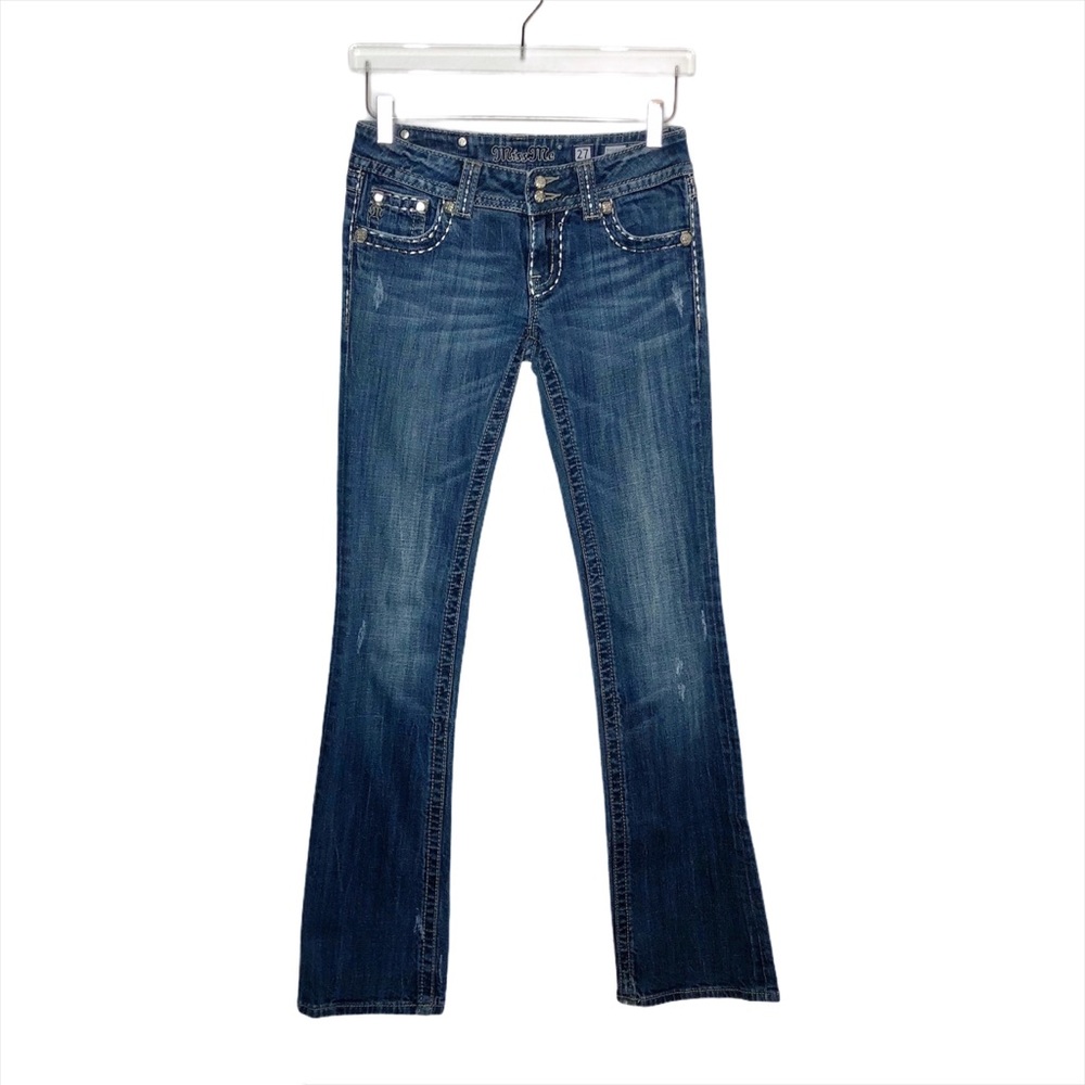 Miss Me Bling Pocket Low Rise Boot Cut Jeans Sz 27
